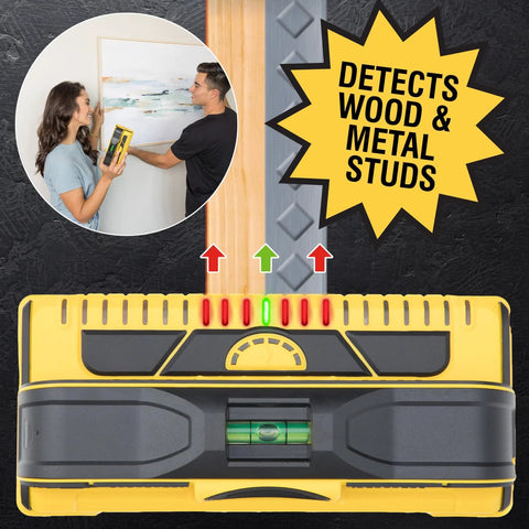 ProSensor M210 13-Sensor Stud Finder locates wood and metal studs behind walls, features live wire detection and fast scanning.