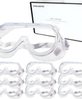 Protective Safety Goggles Anti Splash Wide Vision Fits Over Prescription Glasses in packaging, front view of multi-pack.