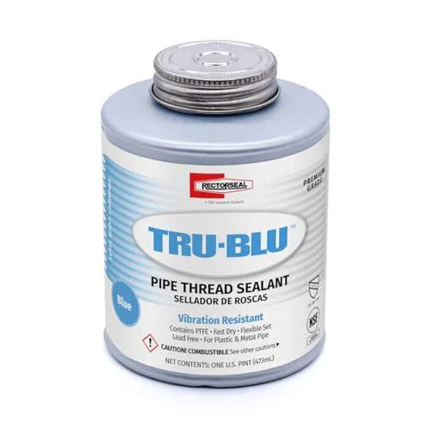 Fast Dry PTFE Pipe Thread Sealant for High Vibration Plumbing, Flexible Set Sealant, Tru Blu 31431 by RectorSeal, 1 Pint