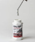 Real-Tuff Heavy Duty PTFE Pipe Thread Sealant in white for all metals PVC CPVC and ABS plastics, 8 oz bottle with applicator