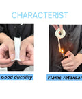 Hands holding Three Quarter Inch PTFE Thread Tape for Plumbers White Teflon Tape 520 Inches Long demonstrating ductility and flame retardancy