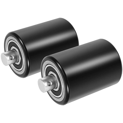 Front Load Wheel Replacement Kit For Crown PTH50 Pallet Jack With Axles Bearings And Hardware Includes 2 Black 2.75 X 3.75 Inch Rollers