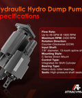 PTO Dump Pump Hydraulic Hydro Cylinder C102 Direct Mount with Air Shift Cylinder, 7/8" 13-Tooth Spline Shaft, 49 GPM