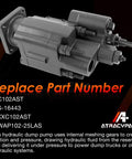 Side view of PTO Dump Pump Hydraulic Hydro Cylinder C102 Direct Mount with Air Shift Cylinder, 7/8" 13-Tooth Spline Shaft, 49 GPM - Replaces C102AST S-16443 WAP102-25LAS