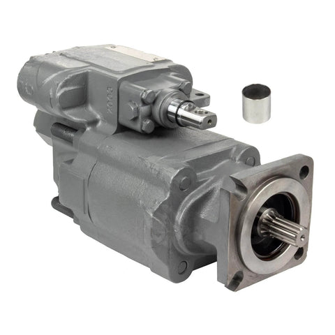 PTO Dump Pump Hydraulic Gear Pump C102 Series 49 GPM @ 1800 RPM, 3000 PSI Direct Mount - Replaces For Parker, Muncie, Permco, Buyers, Chelsea, Metaris, Automann, Genuine Newstar, OTR TKD64025, shown in a side angle view with visible 7/8 in input shaft and mounting flange.