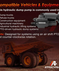 PTO Dump Pump Hydraulic Hydro Cylinder C102 Direct Mount with Air Shift Cylinder, 7/8" 13-Tooth Spline Shaft, 49 GPM image