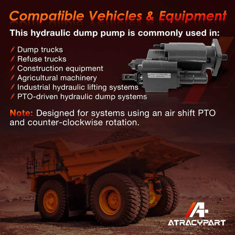 PTO Dump Pump Hydraulic Hydro Cylinder C102 Direct Mount with Air Shift Cylinder, 7/8" 13-Tooth Spline Shaft, 49 GPM image