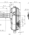 Technical drawing of Speed Increaser PTO Gearbox Group 2 Type KM6001-6A PTO Reverser for Tractor Goup 2 Gear Pump