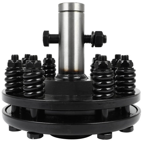 Front view of Black PTO Slip Clutch, ACZCR 1-3/8" Smooth Round Ends Slip Clutch with Adjustable Rotary Cutter for maximum torque 900Nm.
