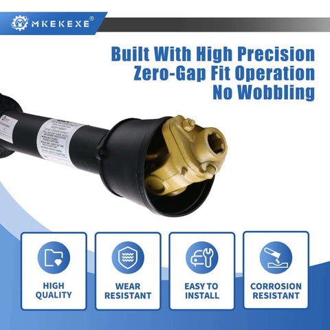 1-3/8" 6 Spline Torque Nm 1400, PTO Yoke Shear Bolt Torque Limiter in focus with branding and features highlighted.