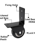 Four Pack Side Mount Caster Wheels With L Shaped Brackets 40mm Diameter PU Rubber Silent Castors Heavy Duty Furniture Movers Load Bearing 120kg