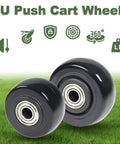 Set Of 4 PU Caster Wheels, 3 Inch Wide, 75mm Diameter, 1-1/4 Inch Wheel Width, 3/8 Inch Axle, High Load Capacity And Quiet Rolling