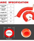 Flexible 6M PU Spring Tube Air Hose For Compressors With 5mm Inner Diameter And 8mm Outer Diameter Recoil Spiral Design