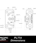 Short Puck Hasp Mount For Vans And Sheds With Extra Security Features No Backplates Grey PC Puck Mountable For Hockey Puck Style Padlocks Compatible With 7 Series Flat Back Puck And 9 Series Cone Pucks Zinc Plated And Powder Coated technical drawing with dimensions.
