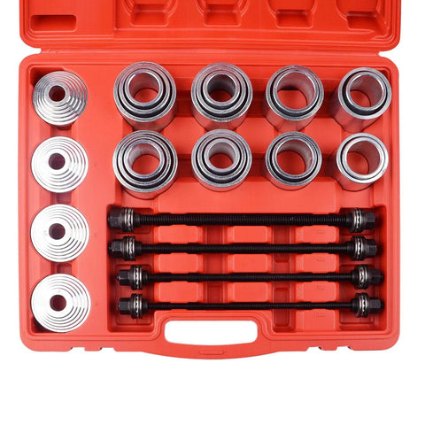 Pull and Press Sleeve Kit with 28 Pcs Universal Remove Bushes Bushing Bearings Seals in red case
