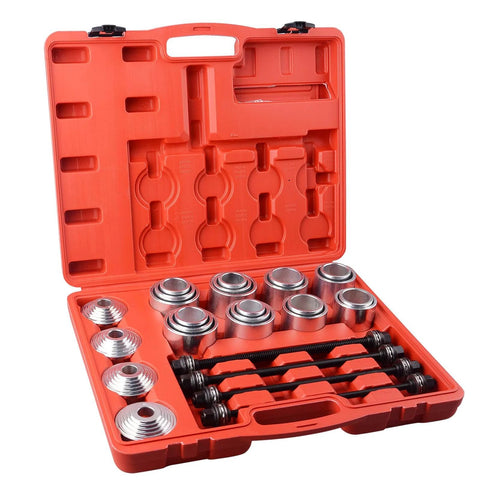 Open case with Pull and Press Sleeve Kit with 28 Pcs Universal Remove Bushes Bushing Bearings Seals for HGV and LCV Engines