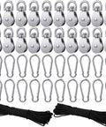 Pulley Block System Set, M20 Pulley Wheel Stainless Steel with 66ft Nylon Rope and Hooks, Swivel Lifting Wire Rope Cable Roller for Lifting Hanging(42 Pcs)