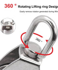 ✝️ M50 Single Pulley Snatch Block Lifting Crane Heavy Duty Swivel Hook 304 Stainless Steel with 360° rotating lifting ring design