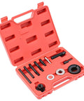 12 Piece Pulley Puller Remover And Installer Kit For Power Steering Pump And Alternator Pulleys in red carrying case