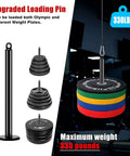 Upgraded Loading Pin for 330 lbs Cable Pulley System with weights shown in gym setup