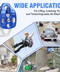 Double Block and Tackle Pulley System with 200Ft x 1/2'' Rope Pulley 7700 LB(35KN) Breaking Strength in various applications