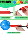 How to use guide for 64 Pieces 6.3 Inch Knobby Balls for Kids Sensory Balls with Air Pump Small Inflatable Bouncy Soft Spiky Toddler Bounce