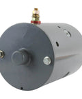 Front view of Pump Motor Compatible With Monarch 8111 8111D 8112 Western Plow M3100 showing connectors and housing.