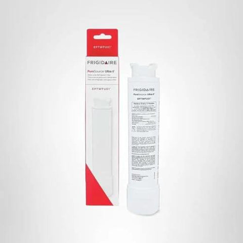 PureSource Ultra II Refrigerator Water Filter EPTWFU01, 1 Count, White, shown with packaging highlighting carbon filtration