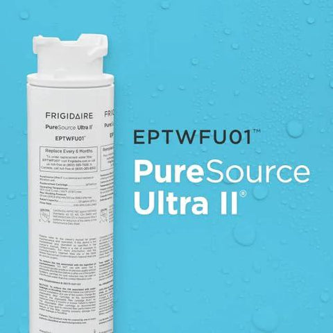 PureSource Ultra II Refrigerator Water Filter EPTWFU01, 1 Count, White, Carbon Based Filtration Removes Contaminants For Fresh Water.