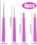 Purple Diamond Tipped Bead Reamer Set Of Four For Jewelry Making Hole Enlarger Tools With Durable Plastic Handles Includes Three Sizes For Enlarging Holes In Plastic Glass And Metal Beads For Easy Beadwork
