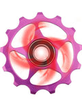 Pulley Mountain Road Bike Bicycle Rear Derailleur Pulley Roller Idler Bearing Riding Wheel Parts in pink