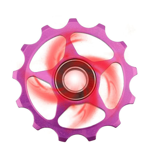 Pulley Mountain Road Bike Bicycle Rear Derailleur Pulley Roller Idler Bearing Riding Wheel Parts in pink