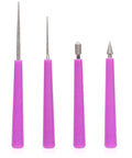 Purple Diamond Tipped Bead Reamer Set Of Four For Jewelry Making Hole Enlarger Tools With Durable Plastic Handles Includes Three Sizes For Enlarging Holes In Plastic Glass And Metal Beads For Easy Beadwork