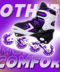 8-Pack Inline Skate Wheels 64mm With Bearings For Indoor And Outdoor Replacement - High-Performance 82A Polyurethane, Purple