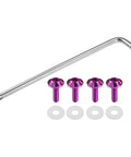 Partuto 1set 1/4" M6 Universal Anti Theft License Plate Screws - Car Security Bolt Fasteners Kits with 4 Silicone Washers and Tool