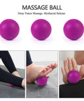 Purple massage ball from 5 in 1 Foam Roller Set With Trigger Point Roller Massage Stick Massage Ball And Resistance Band for muscle relief