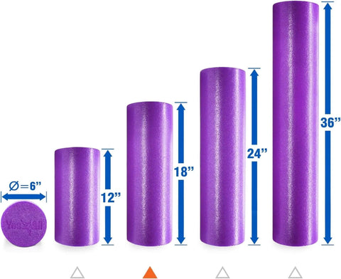 Medium Firm Round PE Foam Roller For Pilates Yoga Stretching Balance And Core Exercises Durable Non Slip Construction 12 18 24 36 Inch Sizes