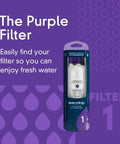 Water Filter 1 EDR1RXD1 For Refrigerator, Compatible With Whirlpool Maytag Amana KitchenAid Jenn Air, NSF Certified, Purple Pack