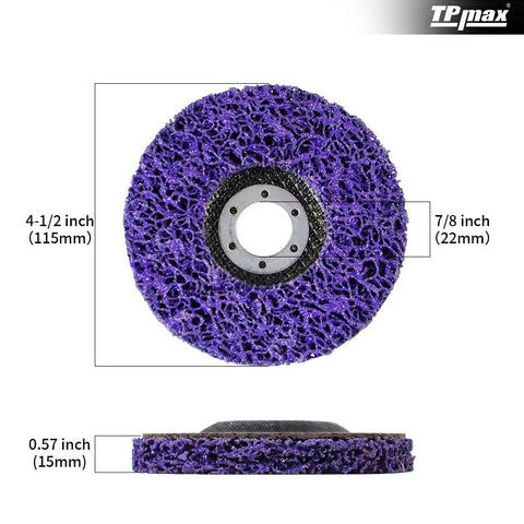 4 1/2 Inch Stripping Discs Seven Eighths Inch Arbor For Angle Grinder Purple Rust Remover Wheel Paint And Oxidation Removal 5 Pack