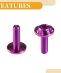 ✝️ Partuto 1set 1/4" M6 Universal Anti Theft License Plate Screws - Car Security Bolt Fasteners Kits for Car Tag Frame Holder, Purple
