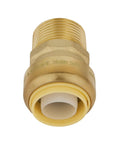 Two Pack Three Quarter Inch Push To Connect Male Adapters For Copper PEX CPVC And PE-RT Pipes With Disconnect Front View