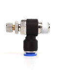 Push To Connect Air Flow Control Valve Pack Of Ten One Quarter Inch Tube Outer Diameter To One Eighth Inch NPT 90 Degree Elbow