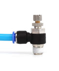 Push To Connect Air Flow Control Valve Pack Of Ten One Quarter Inch Tube Outer Diameter To One Eighth Inch NPT 90 Degree Elbow Speed Control Valve