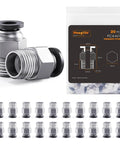Push To Connect 4mm Bowden PTFE Tube Fittings For 3D Printers PC4 M10 Pneumatic Quick Couplers Pack Of 20 shown in package