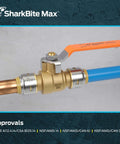 Push To Connect Brass Ball Valve 1/2 In By 1/2 In Quick Water Shut Off No Soldering Or Tools Fits PEX Copper CPVC PE RT SDR 9 HDPE