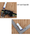 One Quarter Inch Push To Connect One Way Check Valve For Reverse Osmosis Water Filter NSF Certified Plastic Quick Connect RO Fittings with ruler and gauge