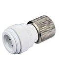3/8 Inch Compression Female Push To Connect Fitting For Plastic Or Copper Tubing White Polysulfone Body With EPDM O Ring