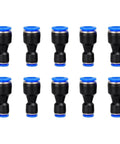 Pack of 10 No Fuss Reducer Push To Connect Fitting Three Eighths To One Quarter Inch Tube OD For Pneumatic Quick Connectors