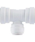 Reducing Tee Three Eighths To Three Eighths And One Quarter Inch OD Push To Connect Plastic Plumbing Fitting With EPDM O Rings