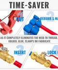 Half Inch Shut Off Ball Valve Pack Of 2, Push To Connect Water Shutoff Valves with Red and Blue Handles installation steps diagram